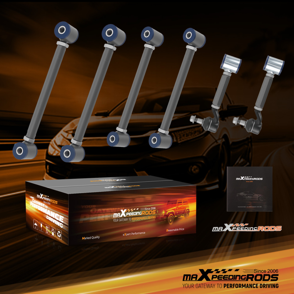 6x Rear UpperLower Camber Arms Control Toe compatible for Honda Accord 2003 - 2007