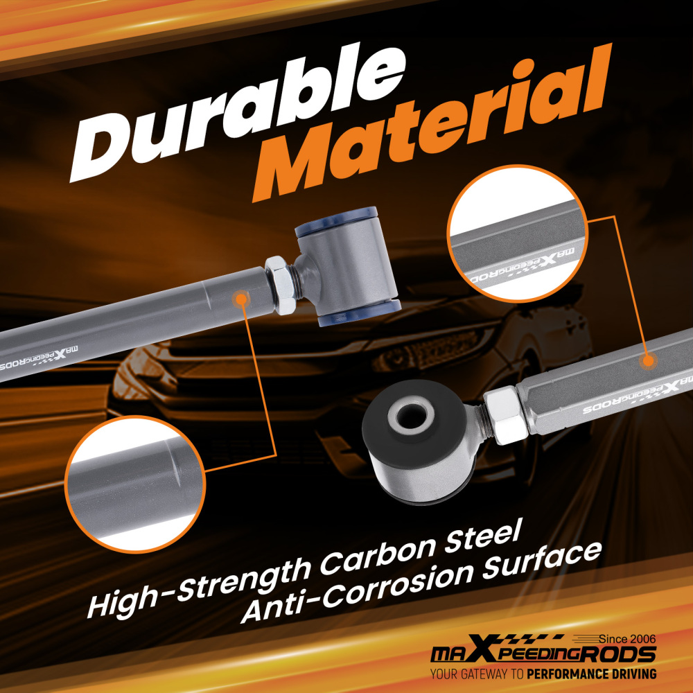 6 Pcs Control Toe compatible for Honda Accord 2003 - 2007 Rear Camber Arms UpperLower