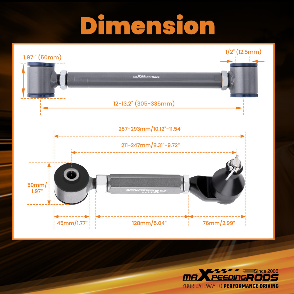 6 Pcs Control Toe compatible for Honda Accord 2003 - 2007 Rear Camber Arms UpperLower
