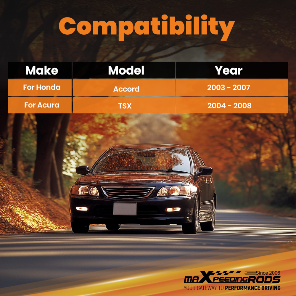 6 Pcs Control Toe compatible for Honda Accord 2003 - 2007 Rear Camber Arms UpperLower