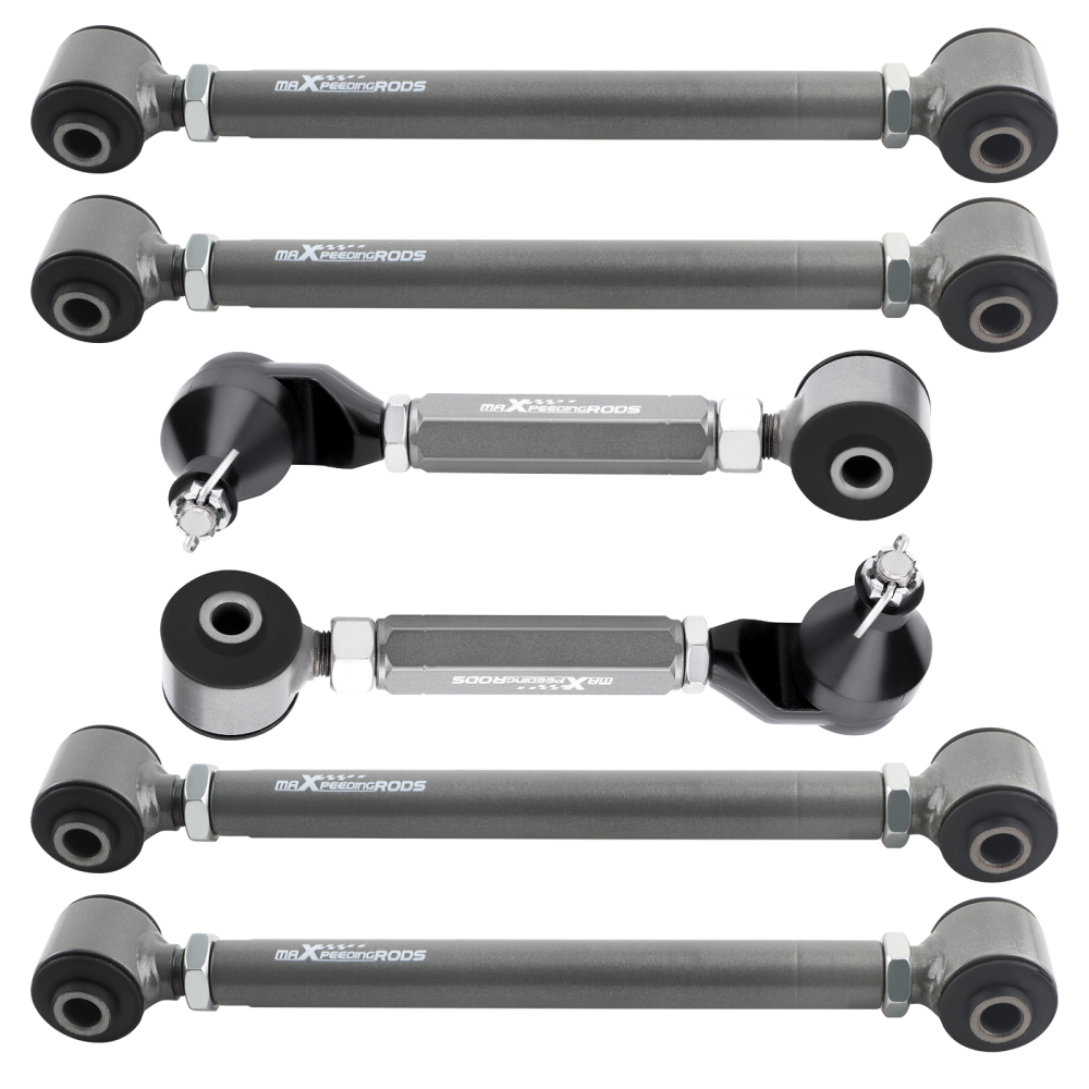 6 Pcs Control Toe compatible for Honda Accord 2003 - 2007 Rear Camber Arms UpperLower