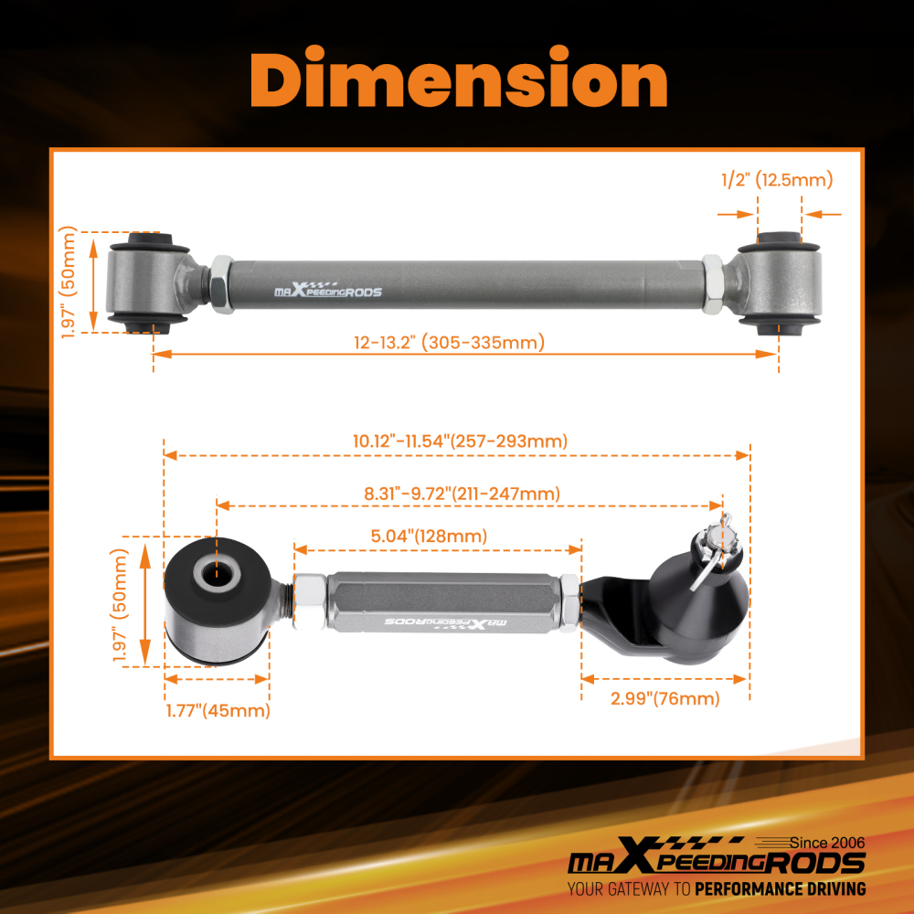 6 Pcs Control Toe compatible for Honda Accord 2003 - 2007 Rear Camber Arms UpperLower