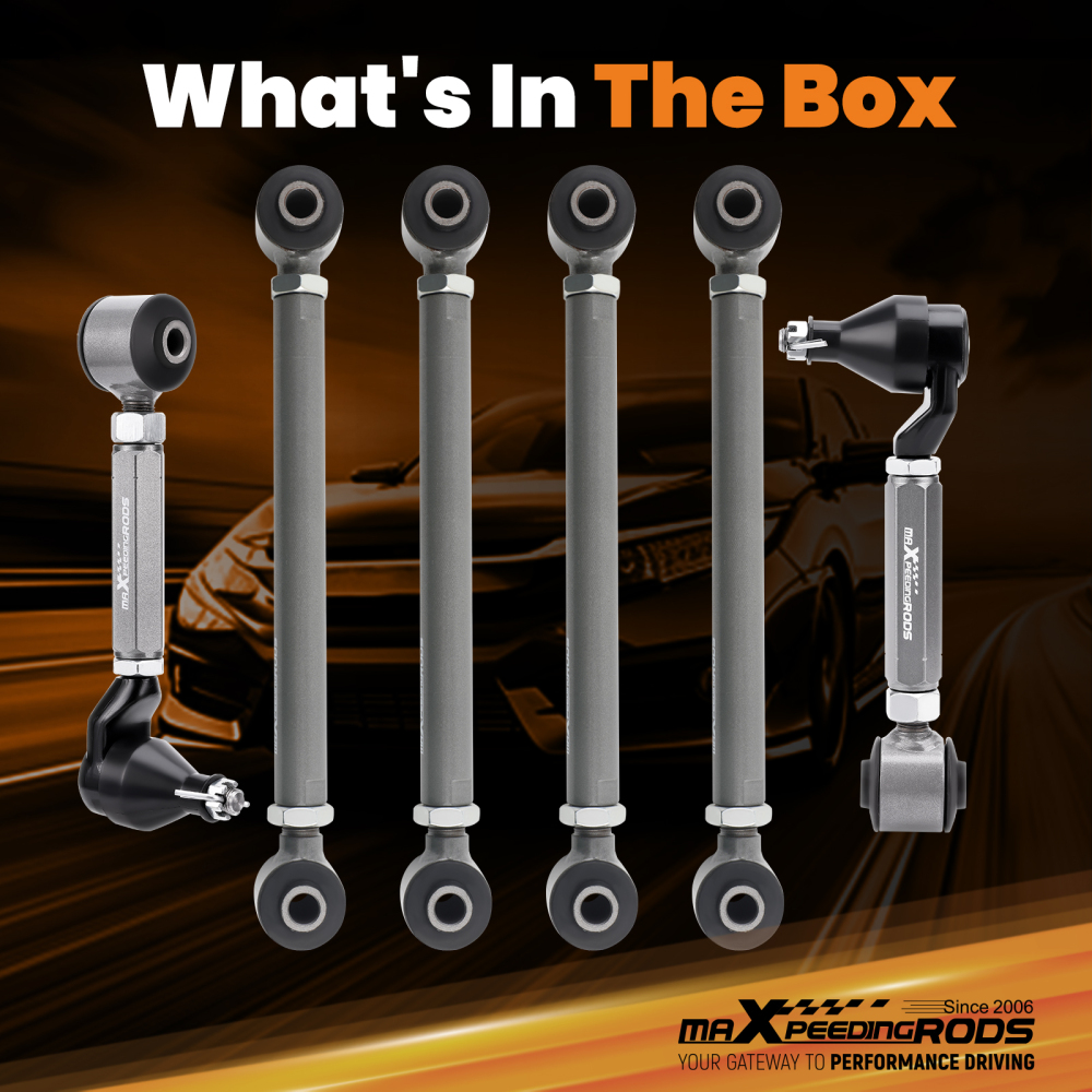 6 Pcs Control Toe compatible for Honda Accord 2003 - 2007 Rear Camber Arms UpperLower