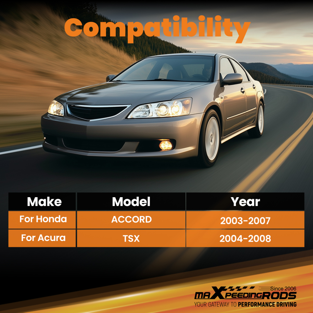 6 Pcs Control Toe compatible for Honda Accord 2003 - 2007 Rear Camber Arms UpperLower