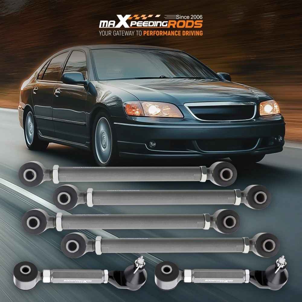 6 Pcs Control Toe compatible for Honda Accord 2003 - 2007 Rear Camber Arms UpperLower