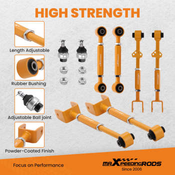 Adjustable Control Camber Arms Toe Kit w/Ball Joints for Crosstour 2012-2015 TL