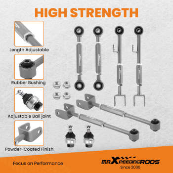 Front Ball JointRear Camber Arms Toe Kits for 08-17 Honda Accord 09-14 TL TSX