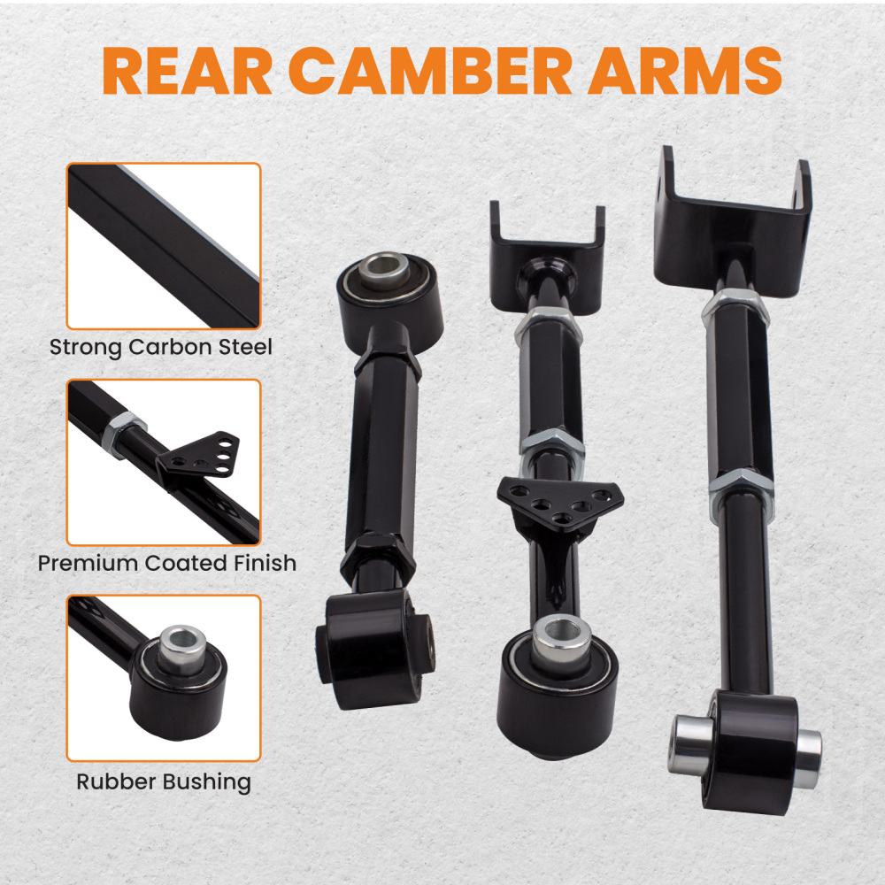 Front Ball Joint + Rear Camber Control Arm Toe Kit compatible for Honda Accord 08-13 suspension arms