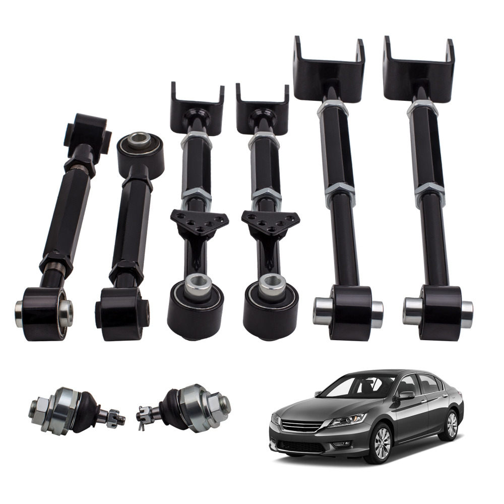 Front Ball Joint + Rear Camber Control Arm Toe Kit compatible for Honda Accord 08-13 suspension arms