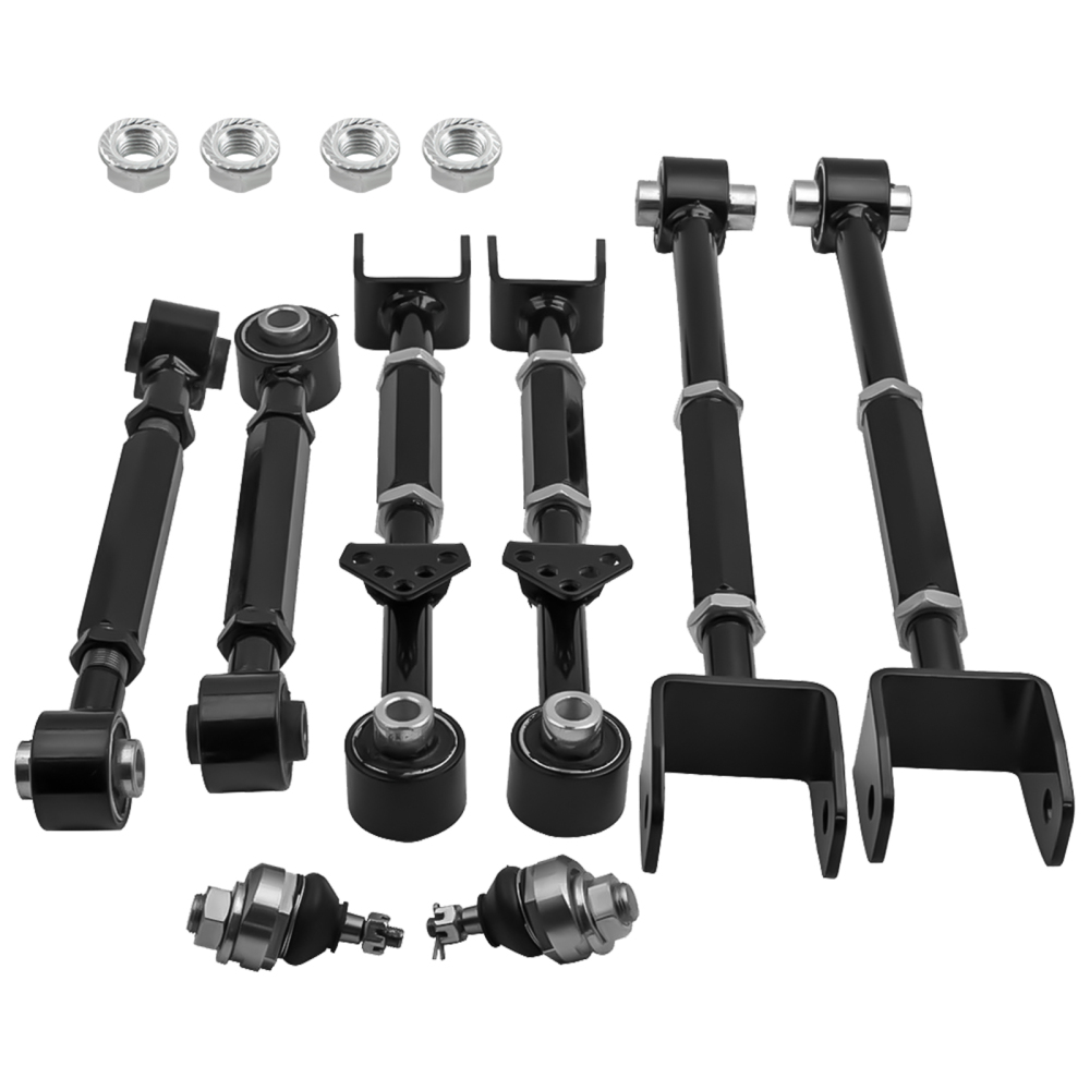 Front Ball Joint + Rear Camber Control Arm Toe Kit compatible for Honda Accord 08-13 suspension arms
