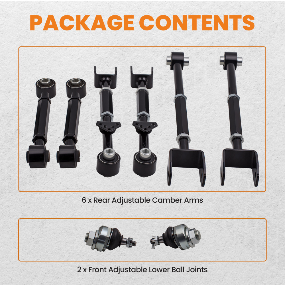 Regolabile Camber Posteriore Braccio Punta Set compatibile per Honda Accord Models 2008-2013