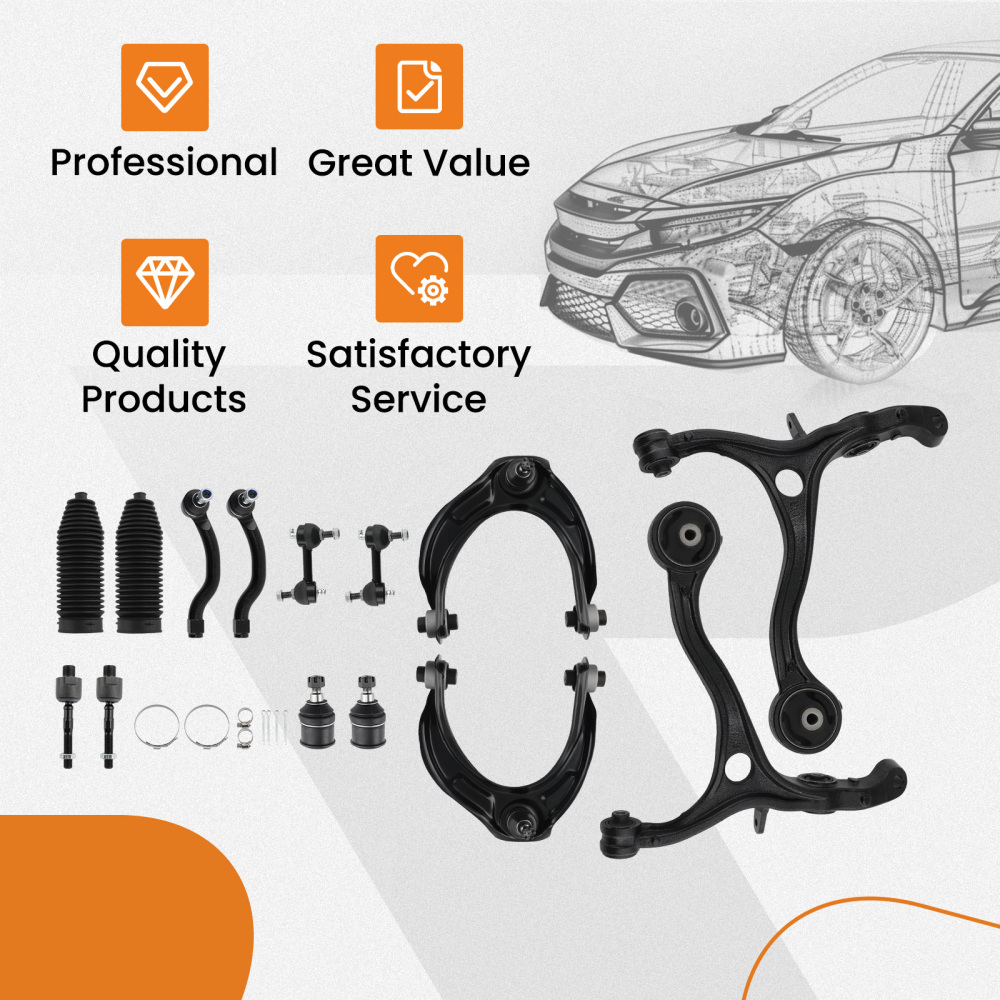 Kit di sospensione 14 pezzi Bracci Giunti sferici Collegamenti stabilizzatori Set compatibile per Honda Accord 08-12