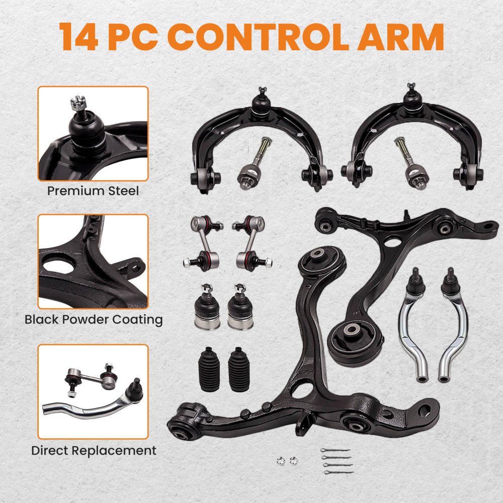 Kit di sospensione 14 pezzi Bracci Giunti sferici Collegamenti stabilizzatori Set compatibile per Honda Accord 08-12