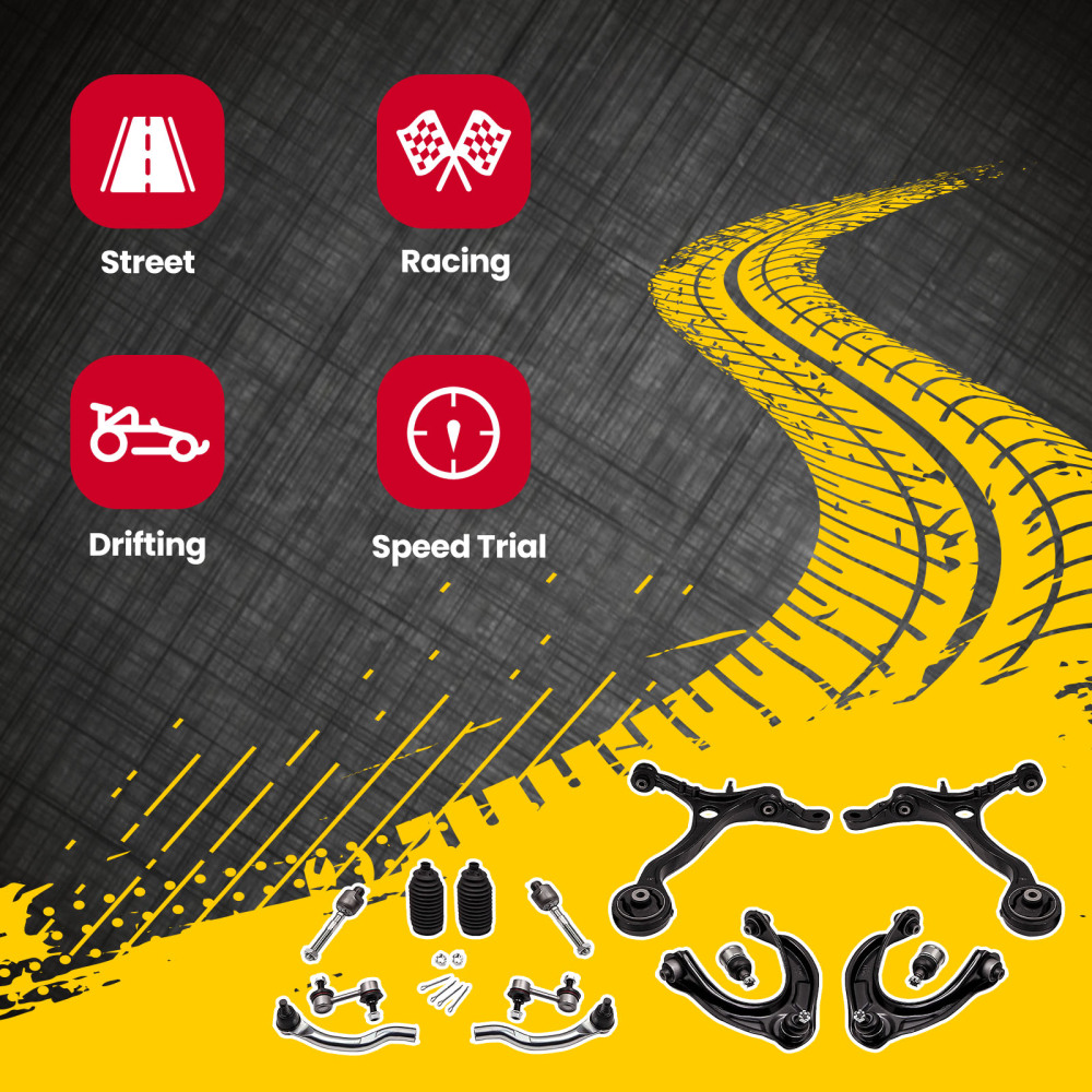 Kit di sospensione 14 pezzi Bracci Giunti sferici Collegamenti stabilizzatori Set compatibile per Honda Accord 08-12