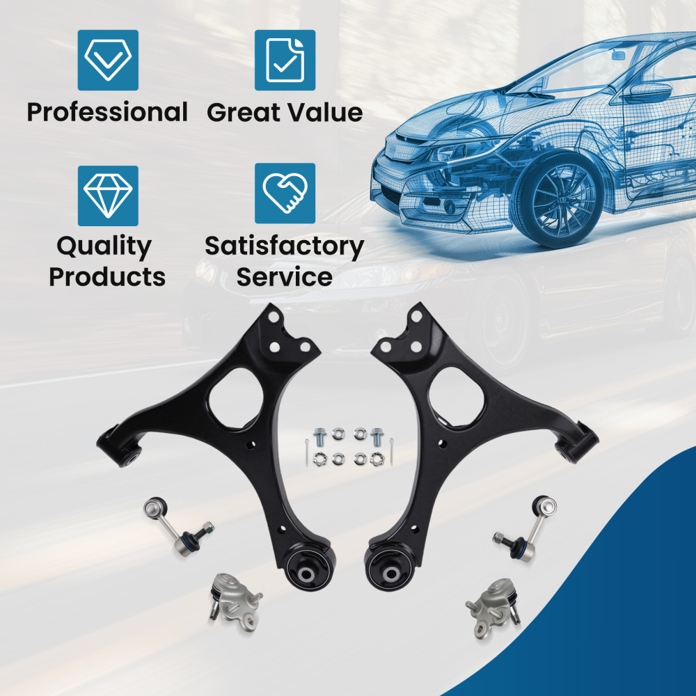 6x Suspension Kit Front Lower Control Arms compatible for Honda Civic 2006-2011 compatible for Acura CSX
