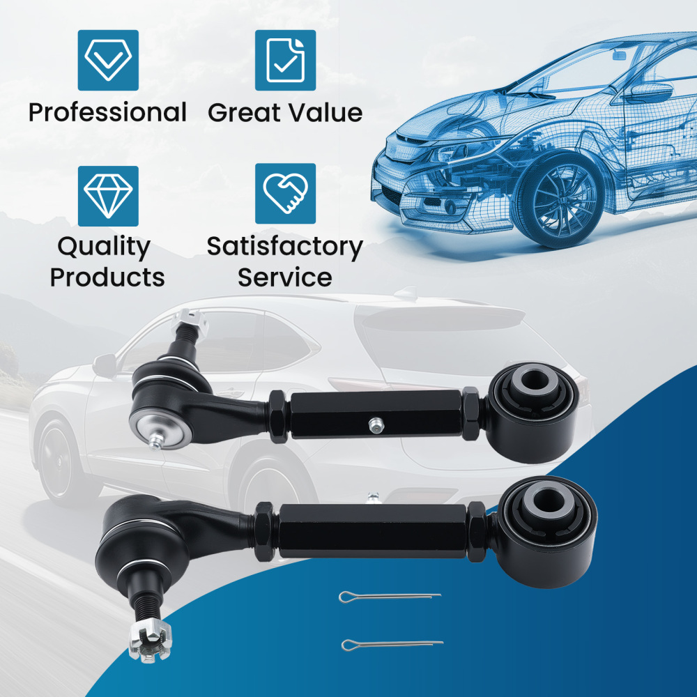 2pc Rear Upper Control Arm with Ball Joint Set For 2007 - 2013 compatible for Acura MDX ZDX AWD
