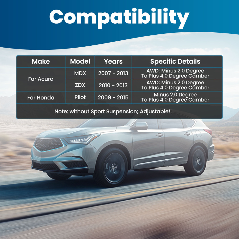 2pc Rear Upper Control Arm with Ball Joint Set For 2007 - 2013 compatible for Acura MDX ZDX AWD