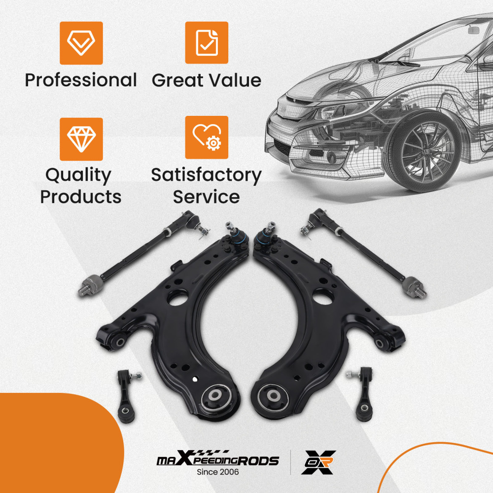 Kit Bracci Sospensione Ammortizzatori Anteriore SX + DX compatibile per VW Golf 4 Bora 1J