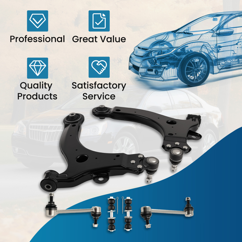 6x Suspension Front Lower Control Arms Kit for 2000-13 compatible for Chevy Impala compatible for Monte Carlo