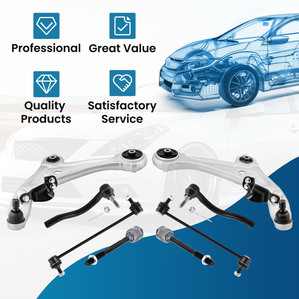 8pcs Front Suspension Kit Lower Control Arms compatible for Nissan Altima 2007-2012 3.5L
