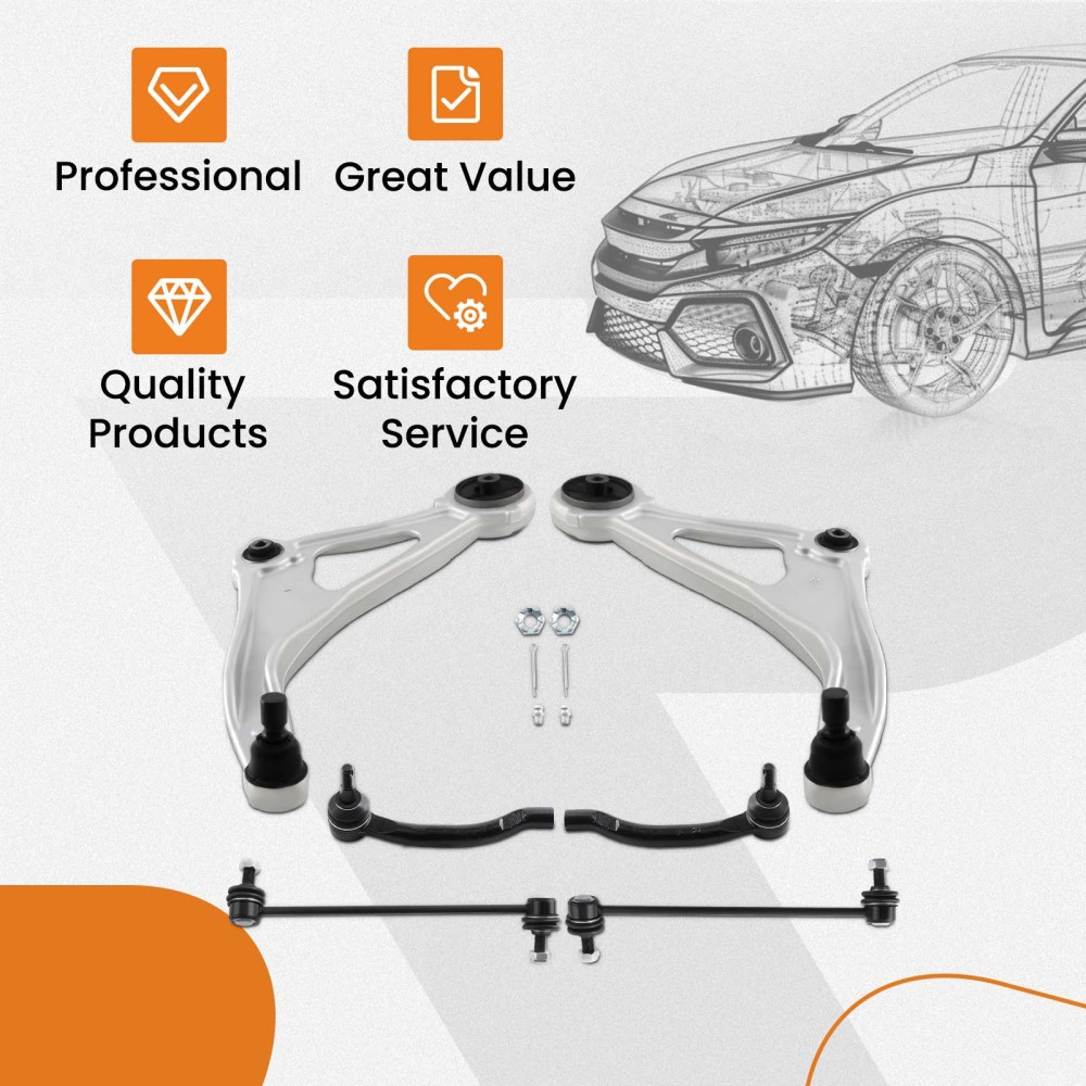 6 Front Lower Control Arms With Ball Joint Assembly compatible for Nissan Altima 2013 Sedan