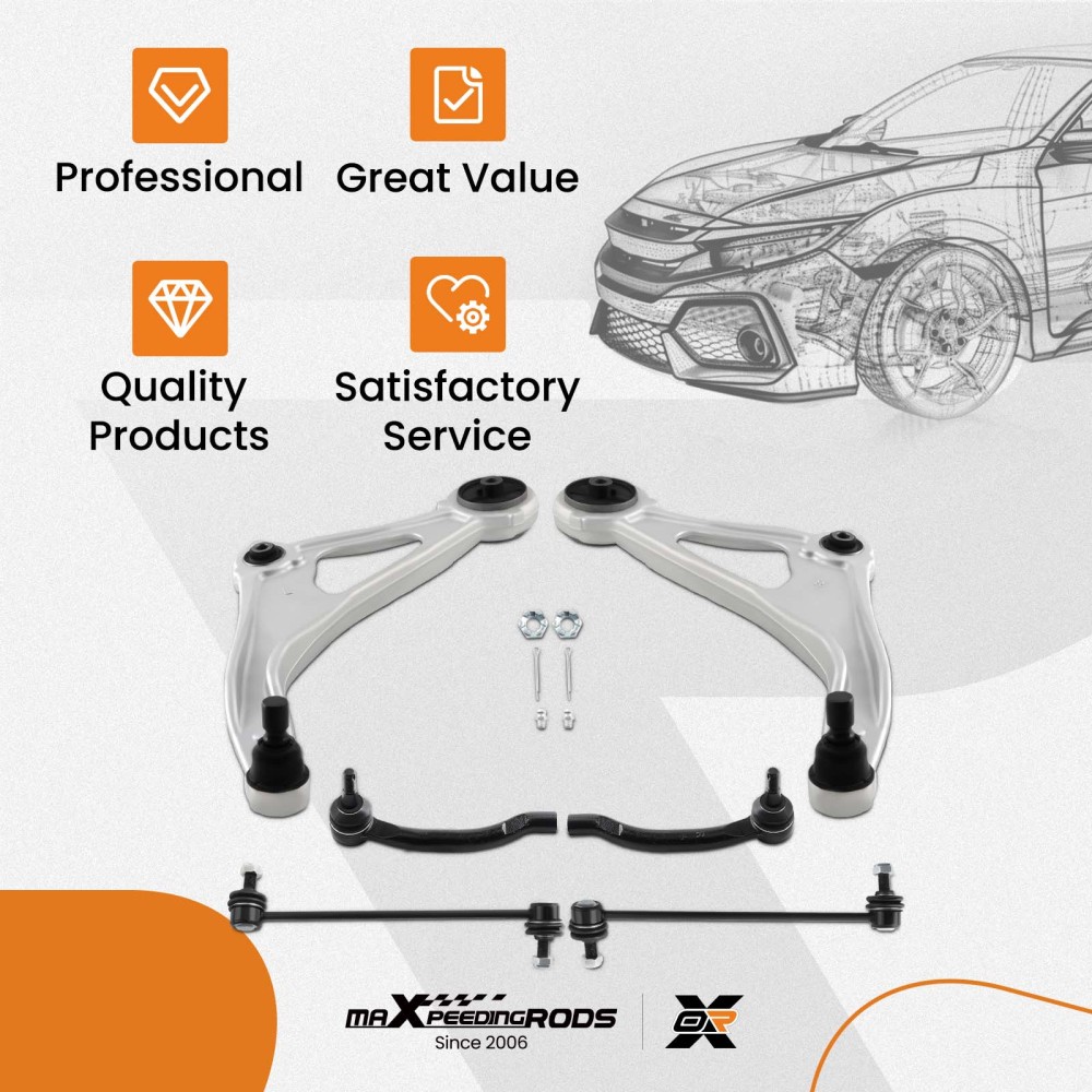 6 Front Lower Control Arms With Ball Joint Assembly compatible for Nissan Altima 2013 Sedan