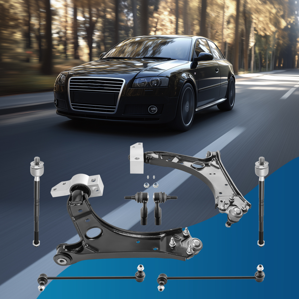 Front Lower Control Arms Tie Rod Sway Bar Link for Jetta compatible for Golf Eos GTI A3 Quattro