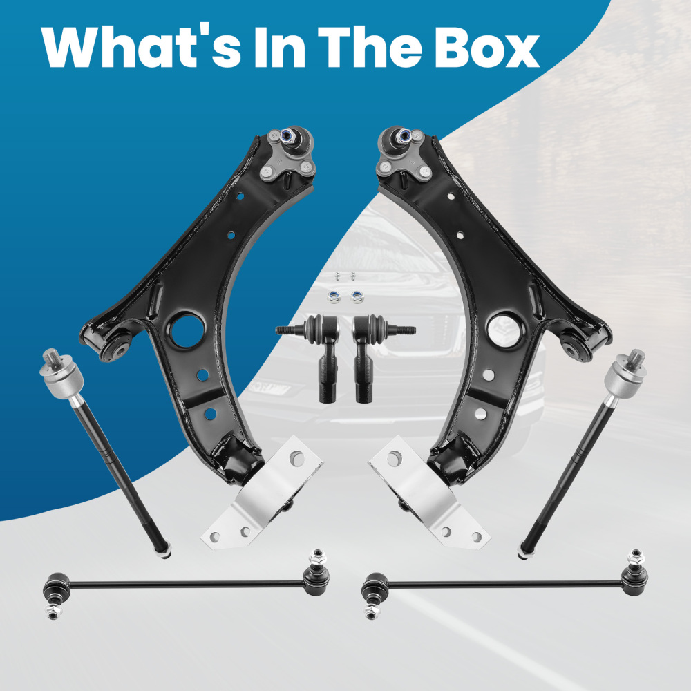 Front Lower Control Arms Tie Rod Sway Bar Link for Jetta compatible for Golf Eos GTI A3 Quattro