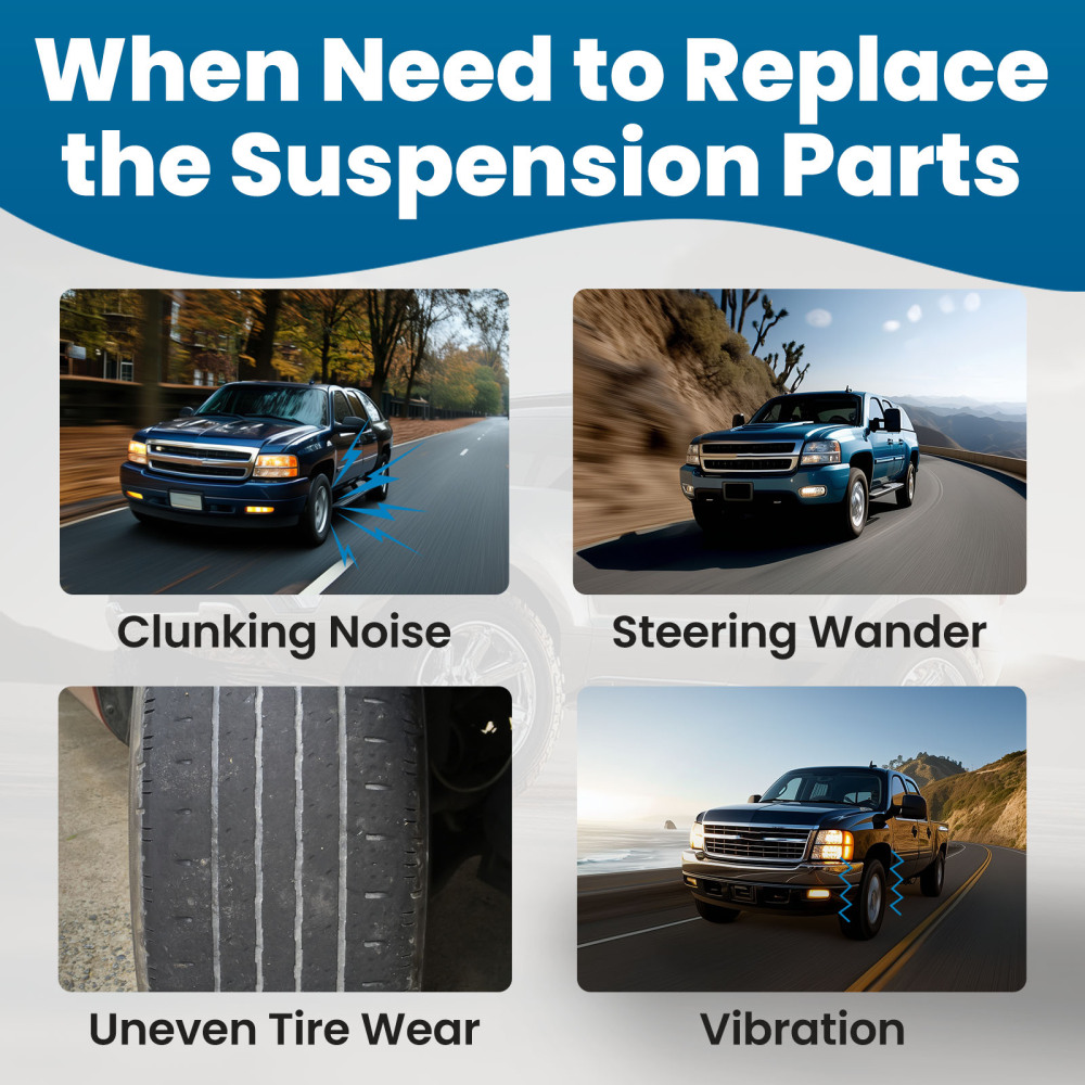 13x Front Upper Control Arms Tierods compatible for Chevy Silverado GMC Sierra 3500 2500 HD