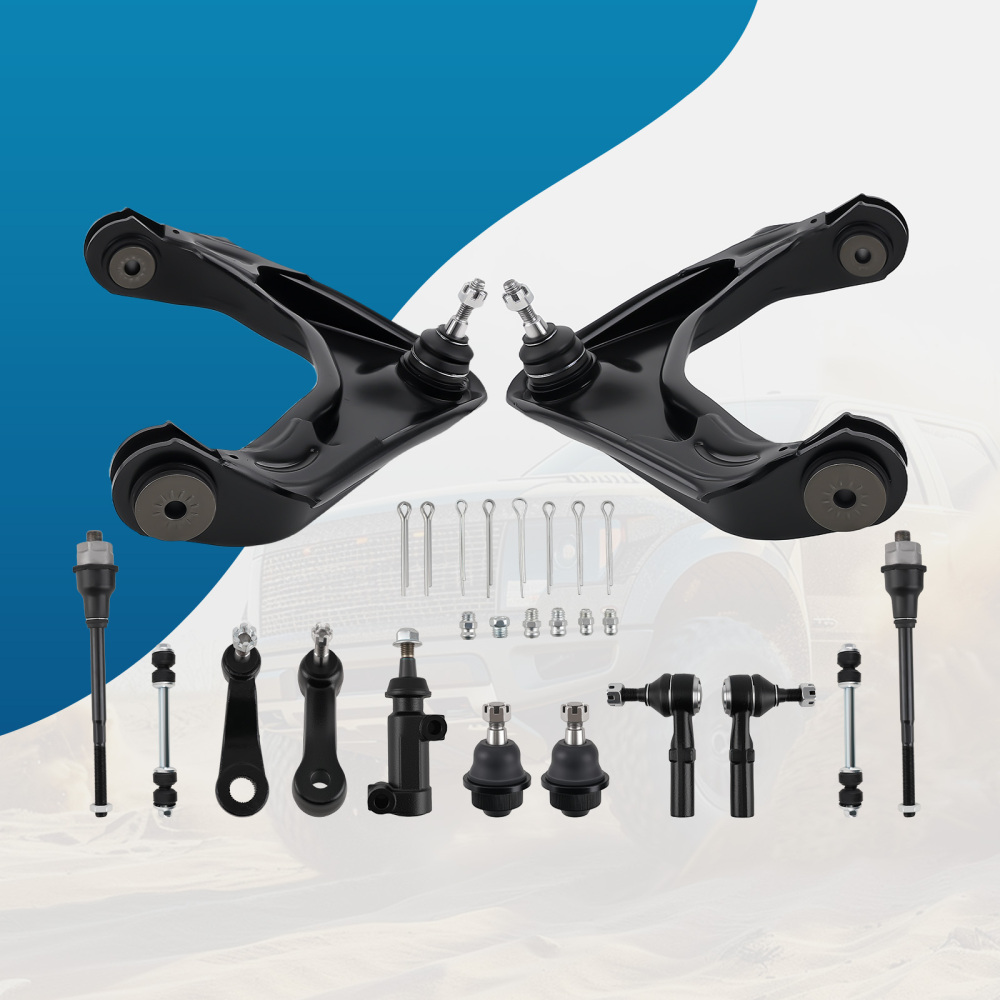 13x Front Upper Control Arms Tierods compatible for Chevy Silverado GMC Sierra 3500 2500 HD