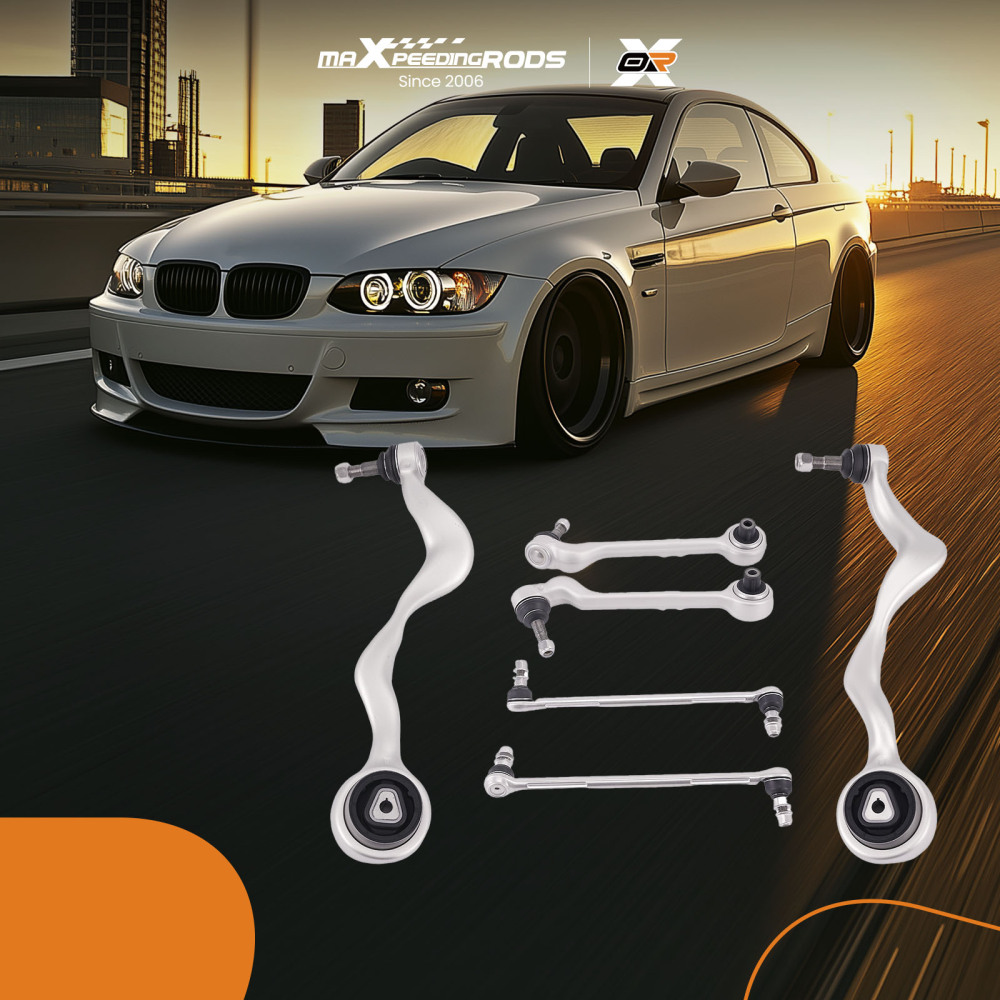 Front Suspension Control Arm + Drop Link Kit compatible for BMW 3 Series E90 E91 E92 E93