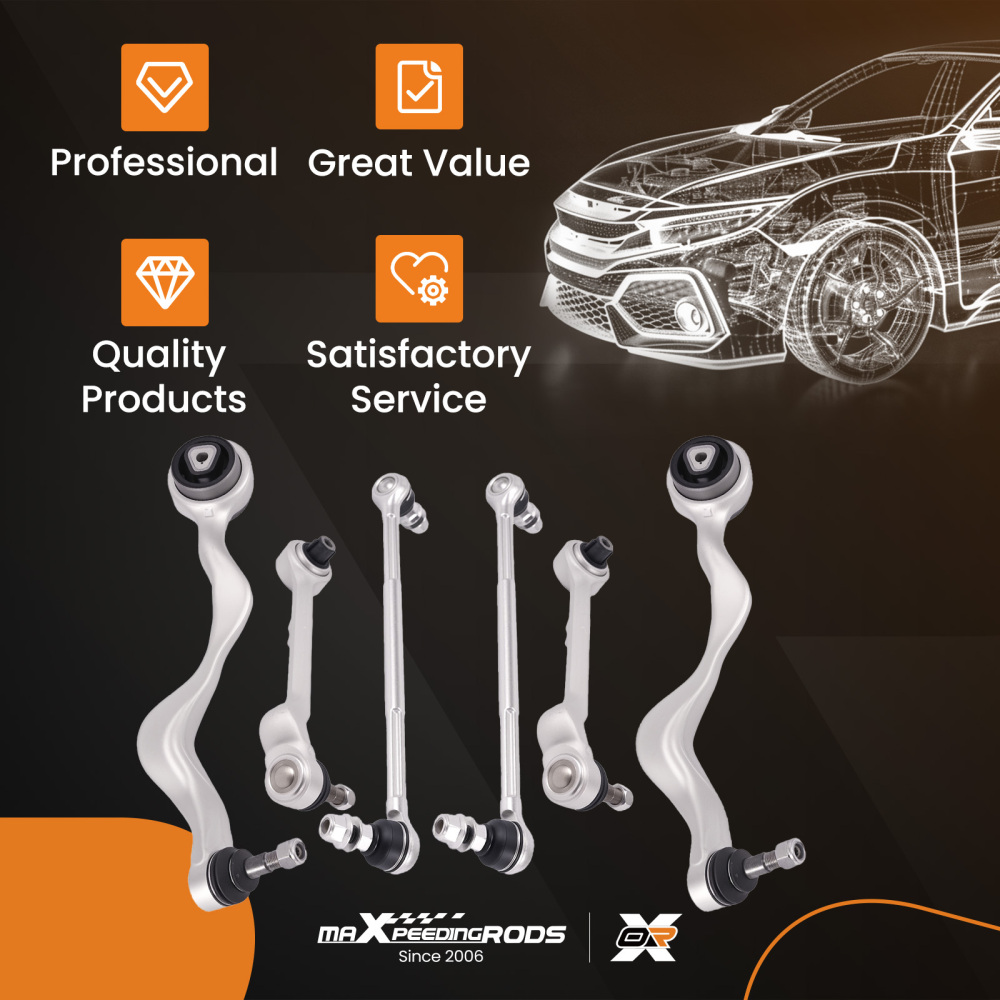 Front Suspension Control Arm + Drop Link Kit compatible for BMW 3 Series E90 E91 E92 E93