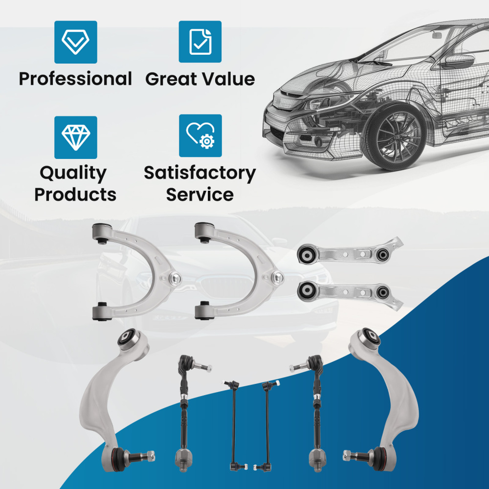 Front RH LH Control Arm Suspension Kit compatible for BMW 5 6 Series F06 F10 528 535 AWD