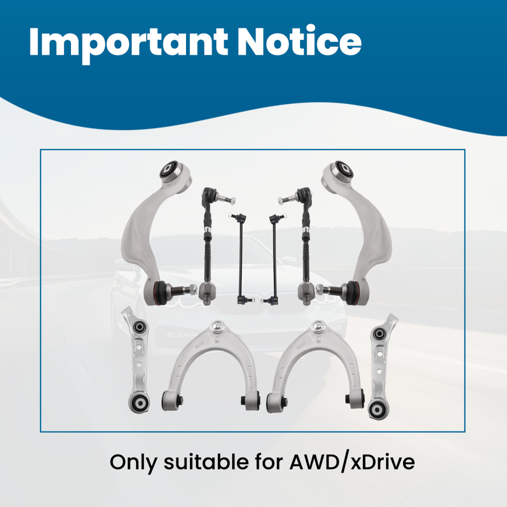 Front RH LH Control Arm Suspension Kit compatible for BMW 5 6 Series F06 F10 528 535 AWD