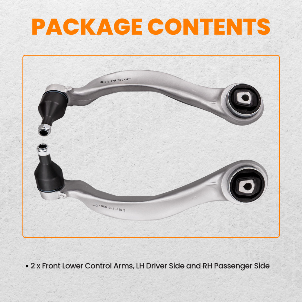 New L+R Front Lower Control Arm compatible for BMW 5GT 535i 550i F01 F02 740i 750i 760Li suspension arms