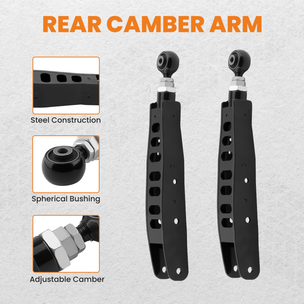 2pcs Adjustable Rear Lower Control Arms compatible for Subaru BRZ compatible for SCION FR-S 13-2022