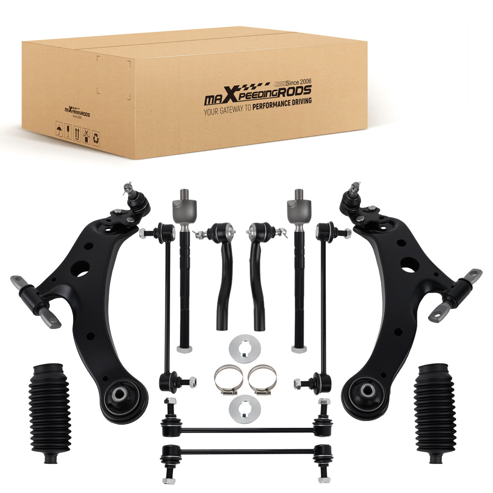 14Pcs Suspension Front Lower Control Arm Tie Rods compatible for Toyota Camry 2007 - 2011