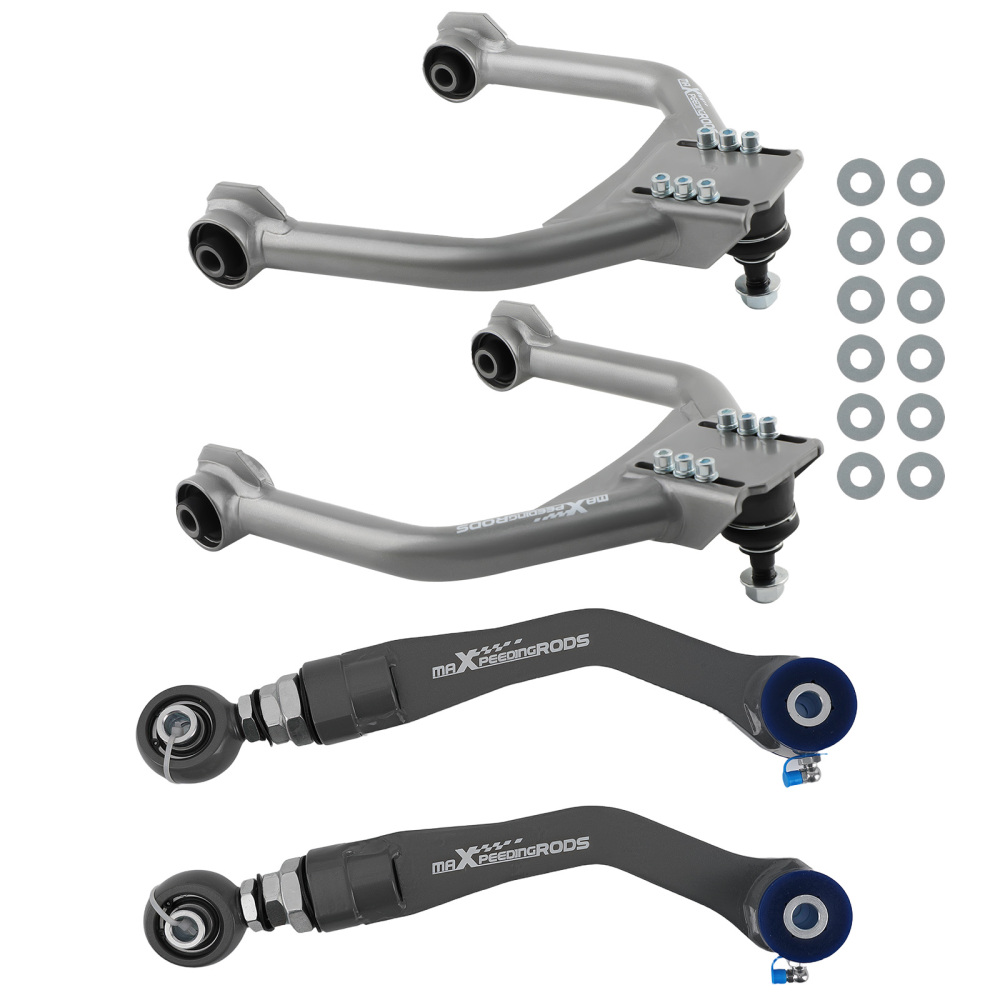 Rear + Front Upper Adjustable Camber Control Arm Kit compatible for Chrysler 300 05-23 RWD