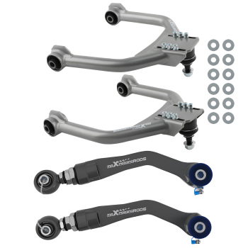 Rear + Front Upper Adjustable Camber Control Arm Kit compatible for Chrysler 300 05-23 RWD