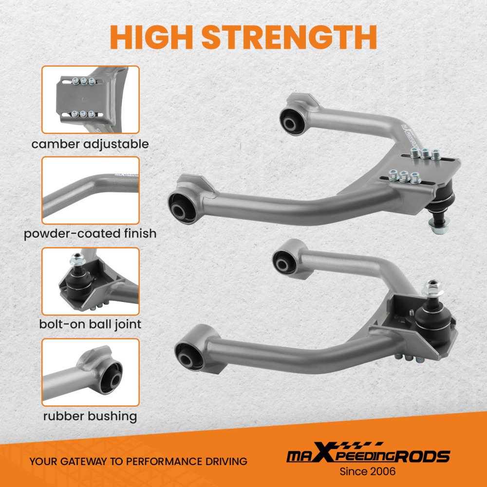 Rear + Front Upper Adjustable Camber Control Arm Kit compatible for Dodge Charger 2006-2023