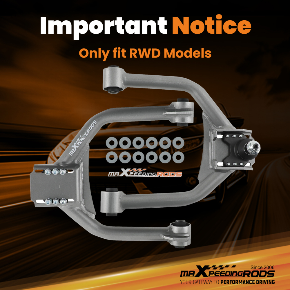 Rear + Front Upper Adjustable Camber Control Arm Kit compatible for Dodge Charger 2006-2023