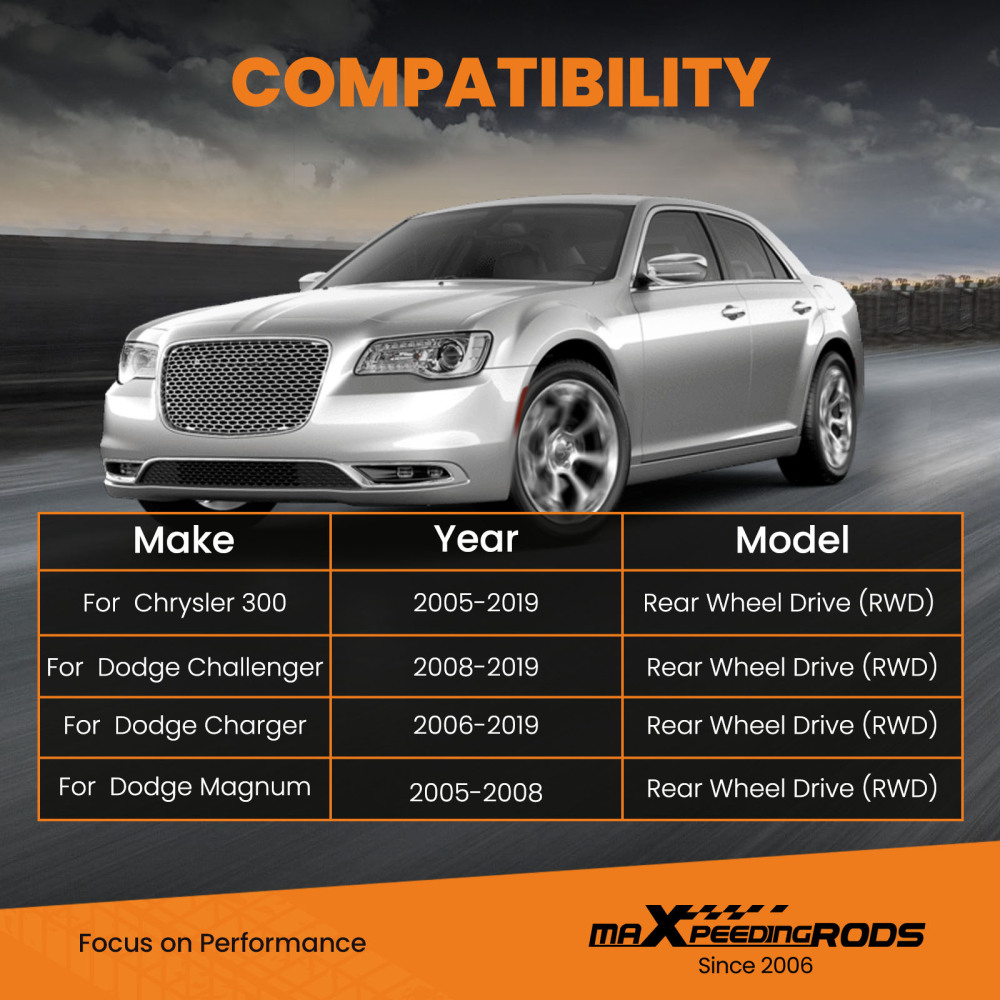 2x Adjustable Front Upper Control Camber Arms Kit compatible for Chrysler 300 2005+ RWD