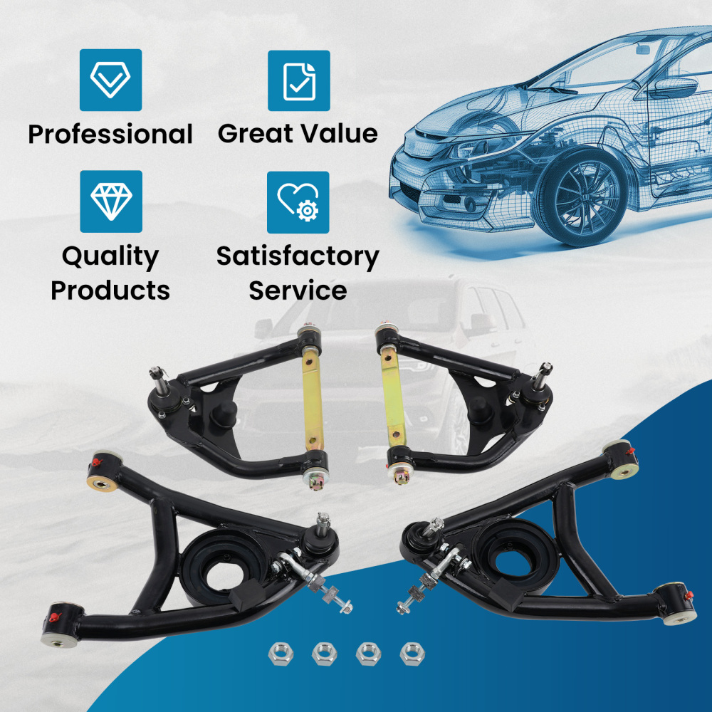 Tubular Heavy Duty Upper Suspension Control Arms Rubber Kits compatible for Chevy Chevelle