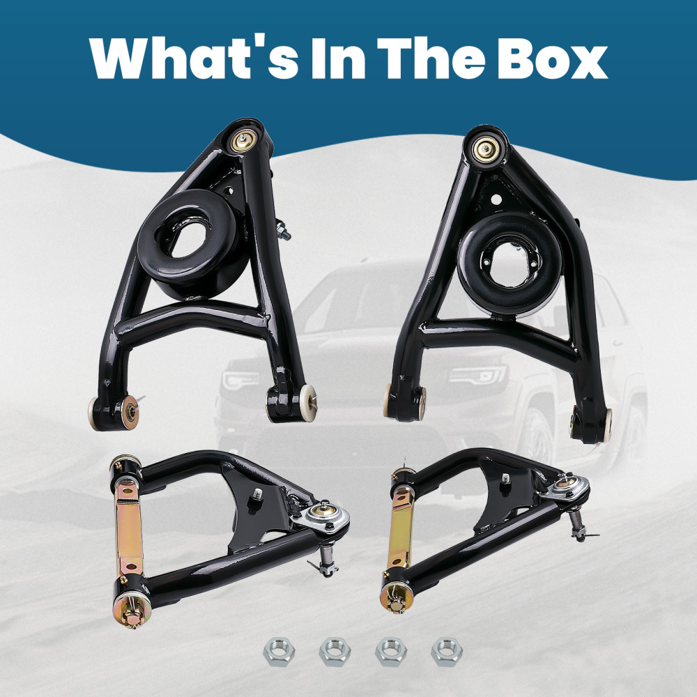 Tubular Heavy Duty Upper Suspension Control Arms Rubber Kits compatible for Chevy Chevelle