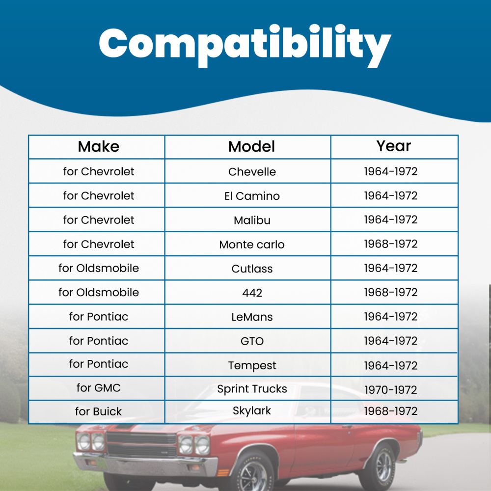 Tubular Heavy Duty Upper Suspension Control Arms Rubber Kits compatible for Chevy Chevelle