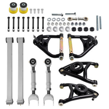 Upper Lower Trailing Control Arms Set for 1967-72 compatible for Chevy Chevelle A Body Tubular