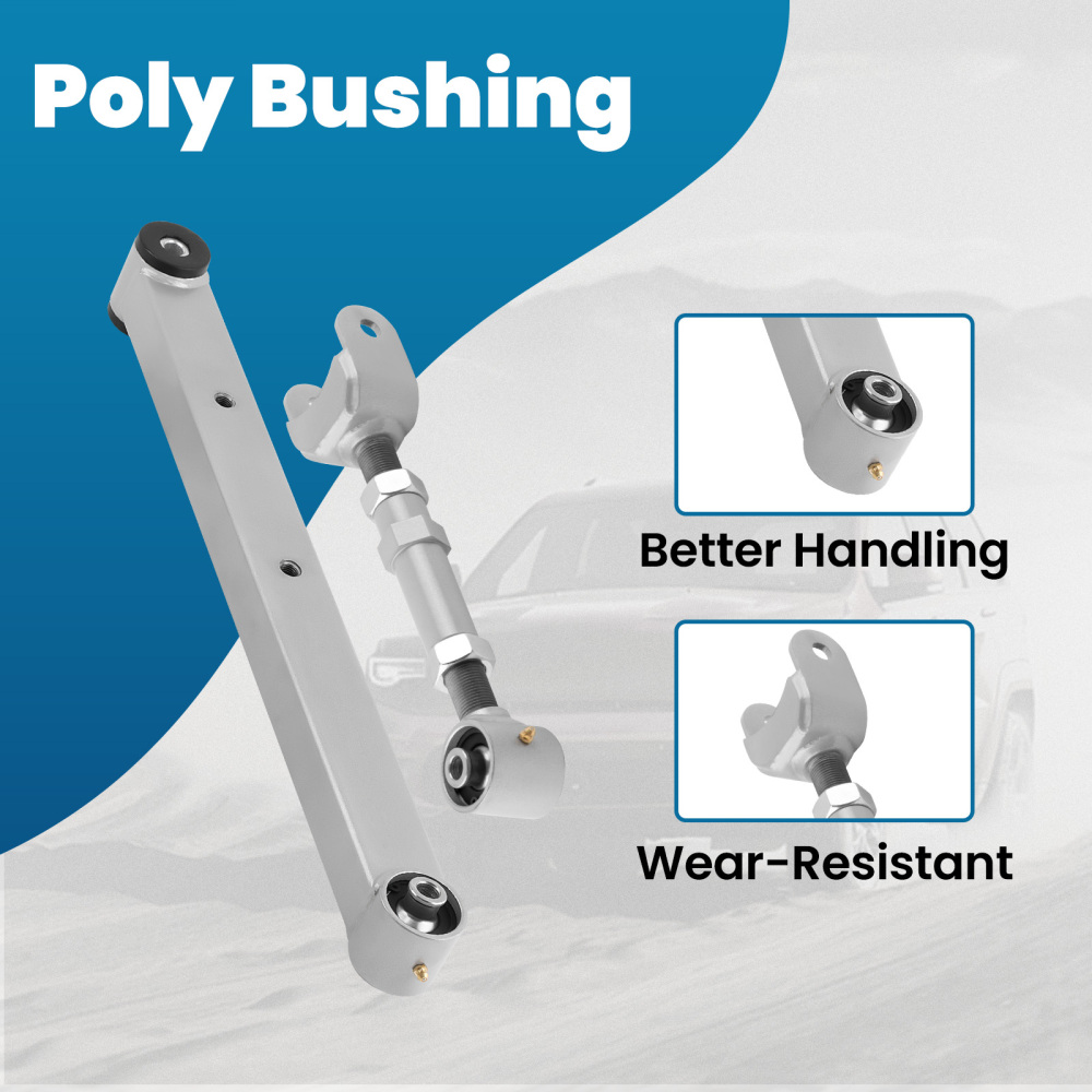 Upper Lower Trailing Control Arms Set for 1967-72 compatible for Chevy Chevelle A Body Tubular