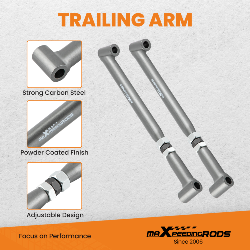 Tubular Control Arms + Trailing Arm Brace Kit compatible for Buick Buick 68-72 compatible for Pontiac GTO