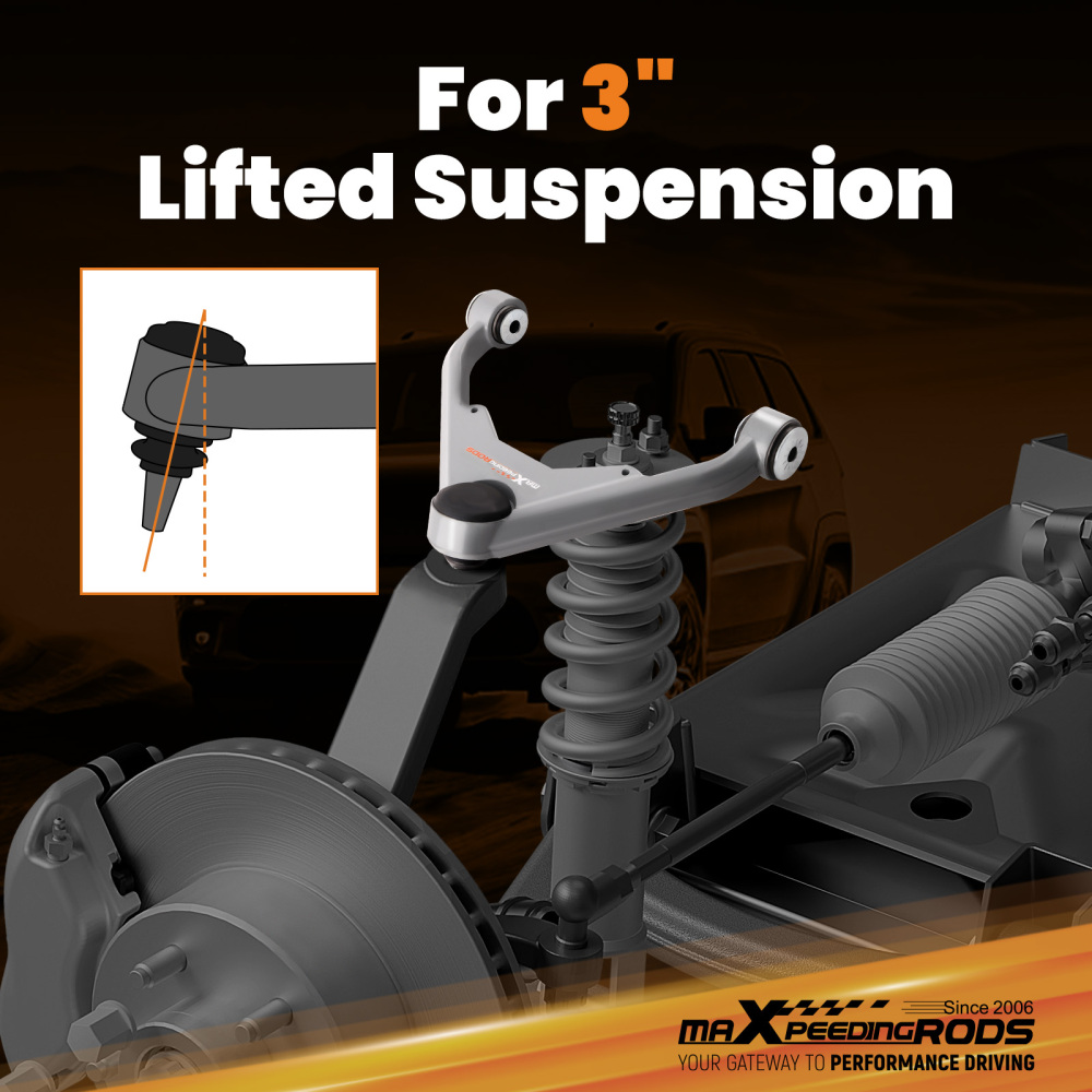3 Lift Forged Solid Upper Control Arm One-Piece for 2001-2010 compatible for Chevy/GMC 2500 HD