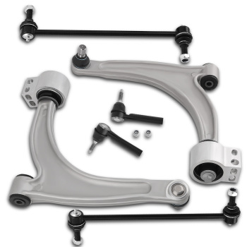 6x Front Lower Control Arms Tie Rods Kit for 2004-2012 compatible for Chevy Malibu Pontiac G6